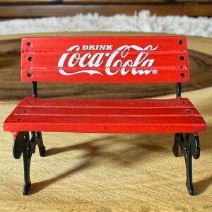 Vintage Coca-Cola Red Park Bench Town Square Collection Accessory